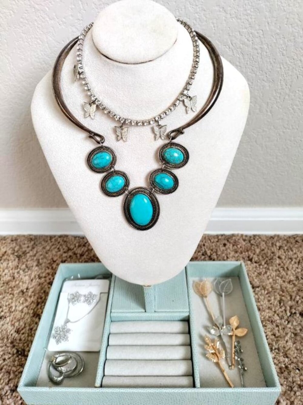 Vintage and fashion jewelry bundle with free jewelry organizer